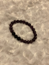 Load image into Gallery viewer, Amethyst/Lava Stone Bead Stretch Bracelet