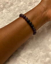Load image into Gallery viewer, Amethyst/Lava Stone Bead Stretch Bracelet