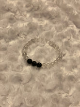 Load image into Gallery viewer, Clear Quartz/Lava Stone Bead Stretch Bracelet