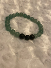 Load image into Gallery viewer, Green Aventurine/Lava Stone Bead Stretch Bracelet