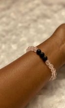 Load image into Gallery viewer, Rose Quartz/Lava Stone Bead Stretch Bracelet
