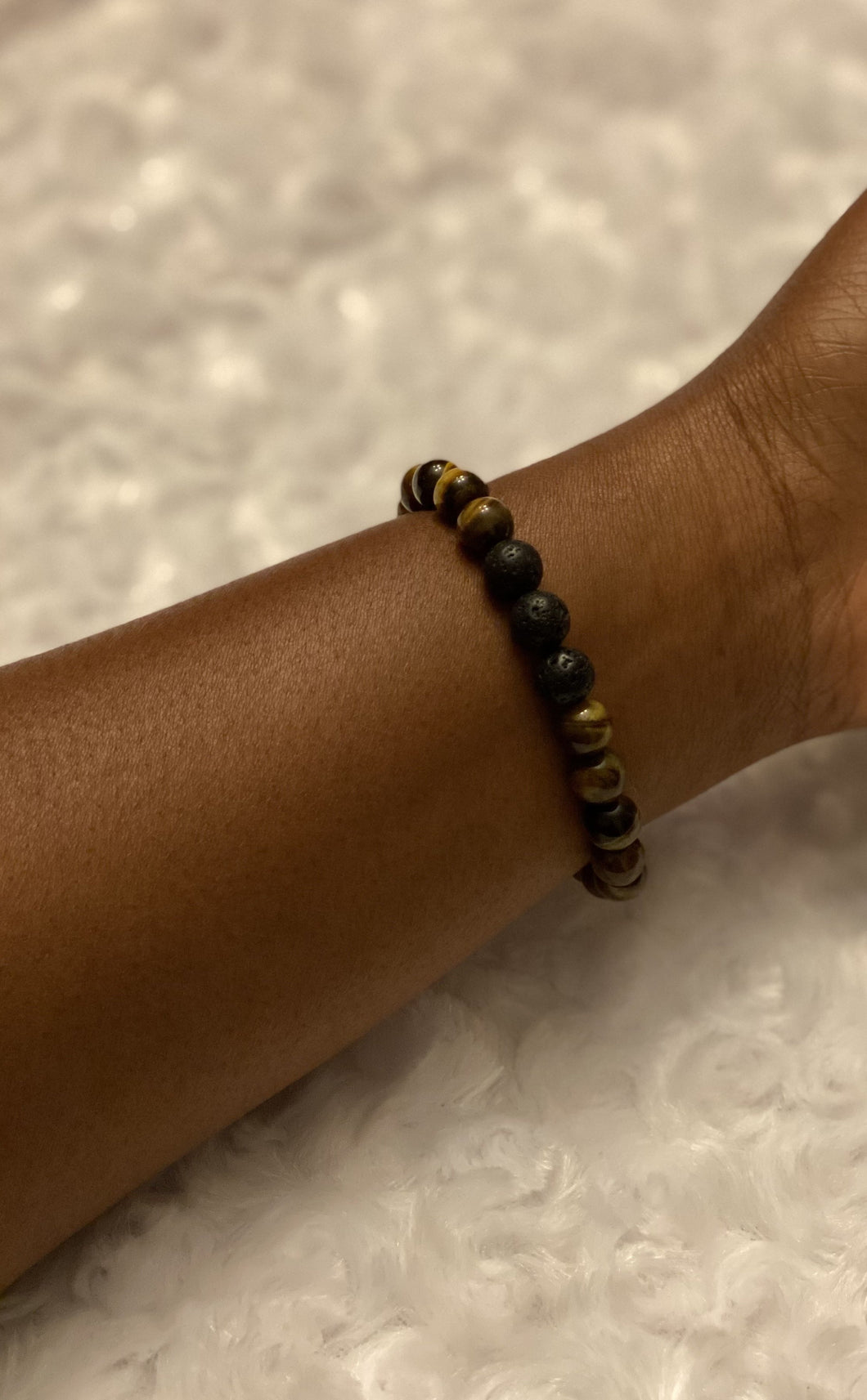 Tiger's Eye/Lava Stone Bead Stretch Bracelet