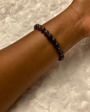 Load image into Gallery viewer, Amethyst/Lava Stone Bead Stretch Bracelet

